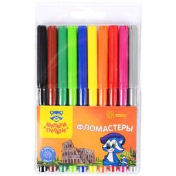 Фломастеры Мульти-Пульти "Енот в Италии" 10цв. (WP_10724) смываемые