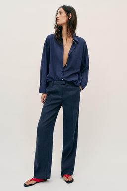 CAMISA OVERSIZE ALGOD?N / Marino