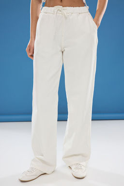 Beyaz Beli Lastikli Normal Bel Wide Leg Jeans TWOSS25JE00050 - Trendyolmilla фото 3