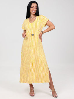 631 ПЛАТЬЕ ЖЕНСКОЕ (Желтый/полоса) - А-дина фото 2
