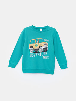 Bisiklet Uzun Kollu Bask?l? Erkek Bebek Sweatshirt ve E?ofman Alt 2li Tak?m - Waikiki фото 2