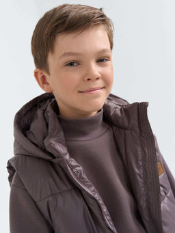 Жилет со съемным капюшоном Темный шоколад 7+ - Bungly фото 5