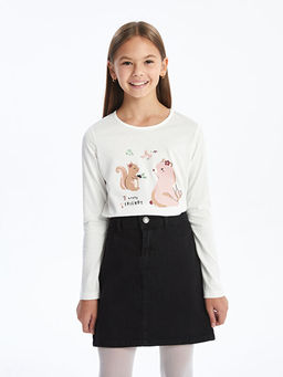 Bisiklet Yaka K?z ?ocuk Ti??rt - Waikiki фото 3