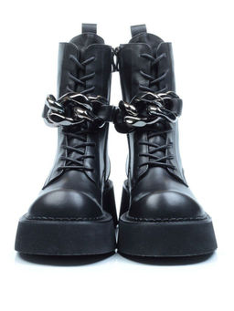 01-CYX03-1 BLACK Ботинки демисезонные женские (натуральная кожа, байка)
