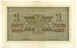 1 рейхсмарка 1939 года Германия (Для оккупированных территорий)