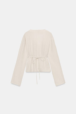 CAMISA KIMONO CRUZADA / Crudo medio - Zara фото 6