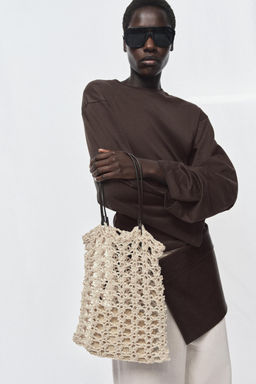 CROCHET-KNIT MINI TOTE BAG - Zara фото 3