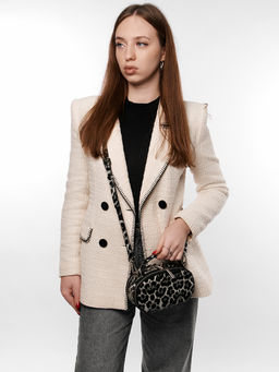 LACCOMA сумка НИM368-леопард белый натуральная кожа хлопок  фото 9