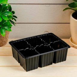 10шт. Мини-кассета для рассады 6яч. 18х13,5х6см (полистирол) черная