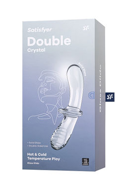 Двусторонний фаллоимитатор Satisfyer Double Crystal, стекло, прозрачный, 19,5 см  фото 6