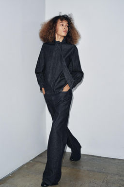 ZW COLLECTION DENIM SHIRT WITH BOW - Zara фото 3