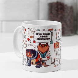 Кружка чайная керамическая «Врач», 320 мл