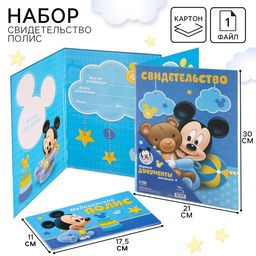 Обложка для документов набор «Мои первые документы», Микки Маус, 21×30 см
