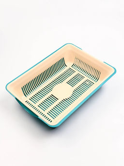 Туалет глубокий с сеткой 36×25×9 см, бирюзовый/бежевый