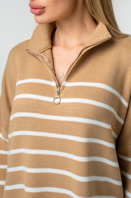 Женский джемпер оверсайз с воротником на молнии Happy Fox  фото 7