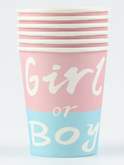 Посуда одноразовая бумажная для праздника Гендер Пати, на 6 персон, 14 предметов - Страна карнавалия фото 6