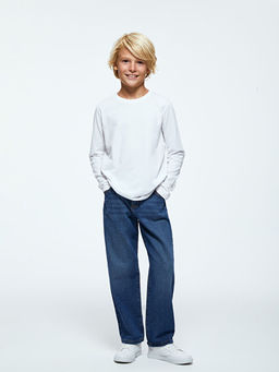 Beli Lastikli Loose Fit Erkek ?ocuk Jean Pantolon