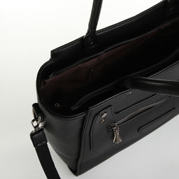 Сумка женская тоут, на молнии, цвет чёрный - Simaland фото 6