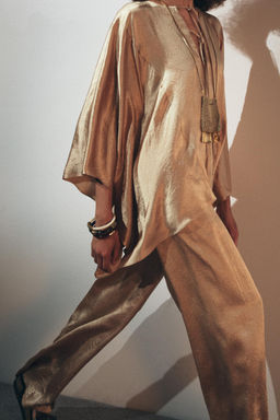 ZW COLLECTION WIDE-LEG SATIN TROUSERS - Zara фото 3