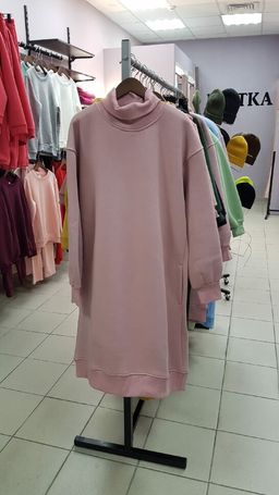 Платье утепленное футер 3хнитка начес пенье, пудра - Knitka wear фото 4