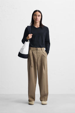 BELTED PLEATED TROUSERS - Zara фото 19