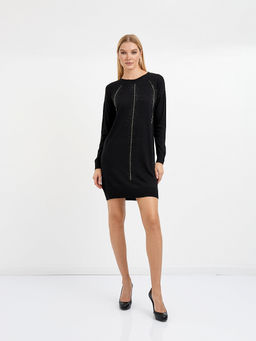 платье длины мини с добавлением страз