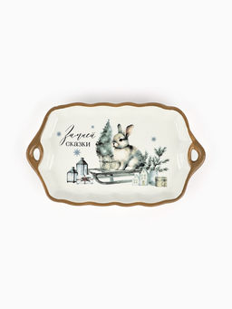 Блюдо новогоднее «Зимней сказки», 23×13×2.5 см, ручная работа