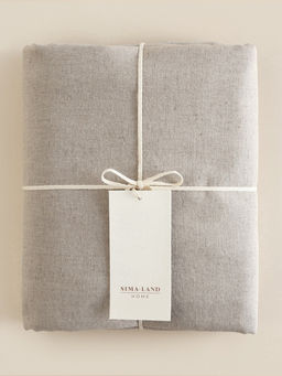 Простыня на резинке 2-спальная SL Home Linen collection, 160200+30 см, бежевая, полулён - Sima-land home фото 4