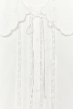EMBROIDERED PETER PAN COLLAR SHIRT - Zara фото 8