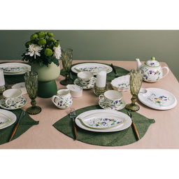 Сервиз чайный Доляна Зелёный сад, 12 предметов: 6 чашек 220 мл, 6 блюдец d=13 см, фарфор