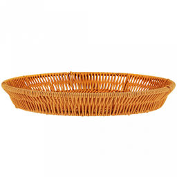 Корзина-сухарница плетеная Кондитер д27,5см h4см, полипропилен, медовый, металлический каркас, форма круглая (Китай) - Домашняя мода фото 2