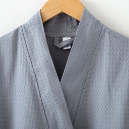 Халат вафельный мужской удлинённый Экономь и Я размер 50-52, цвет серый, 100% хлопок, 200 г/м²