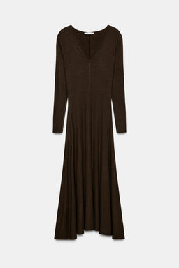 LONG V-NECK DRESS - Zara фото 6