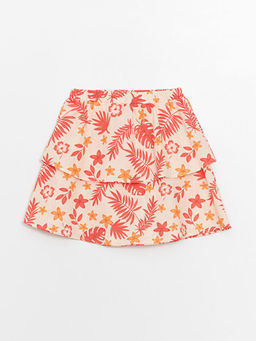 Beli Lastikli ?i?ekli K?z ?ocuk Etek