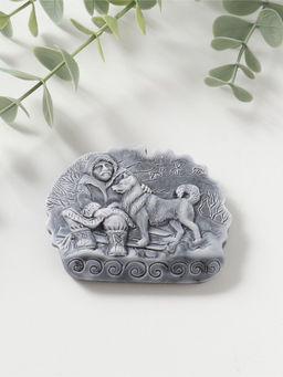 Магнит "С хаски на санях" (барельеф), 6,5см