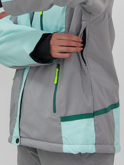 Горнолыжная куртка женская зимняя голубого цвета 7092Gl - Chunmai фото 6