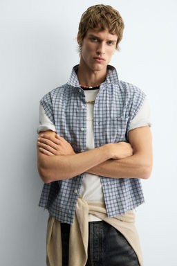 CROPPED FIT CHECK SHIRT - Zara фото 6
