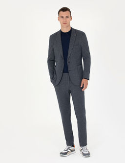 Lacivert Ekstra Slim Fit Spor Tak_m Elbise