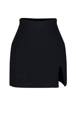 TRENDYOLMILLA Siyah Dokuma Y?rtmacl? Keten kar?s?ml? Plaj Sort Etek TBESS24SR00009  фото 7