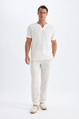 Широкие брюки из смесового льна Relax Fit