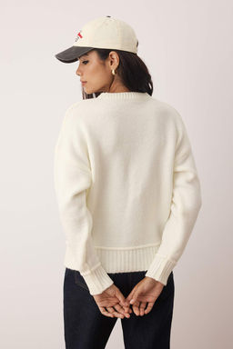 Kahverengi Yumusak Dokulu Genis Kal?p Dikis Detayl? Triko Kazak TWOAW26KZ00075 - Trendyolmilla фото 12