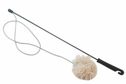 Игрушка для кошек "Удочка-дразнилка с помпоном-пищалкой" бирюзовая, 70см 99ред99 24151бир 24151бир