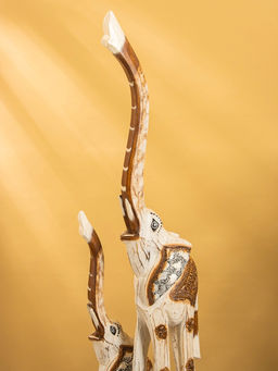 Сувенир «Слоны», 20×12×100 см, дерево, белый