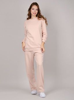 Костюм Лайк бежевый, футер петля - Малина фото 4