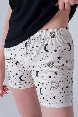 Арт. 9147 Пижама с шортами 42-50 (5 шт) Цвет:верх-черный,низ-молочный - Калинка фото 3