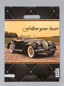 Цена за 25 шт. Пакет подарочный Кабриолет, полиэтиленовый с вырубной ручкой 30?40 см, 60 мкм