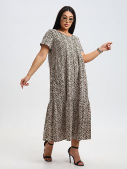 Трикотажное платье бежевое КП-02 (6)