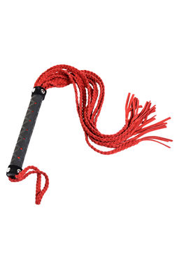 Плеть TOYFA Theatre, замши, красная, 45 см  фото 3