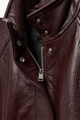 100% LEATHER BOMBER JACKET ZW COLLECTION LIMITED EDITION - Zara фото 14