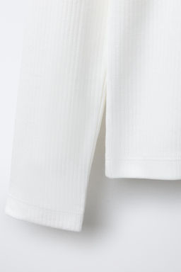 PLAIN RIBBED T-SHIRT - Zara фото 4